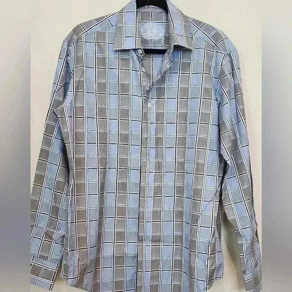 Bugatchi Button down Plaid Shirt Size M